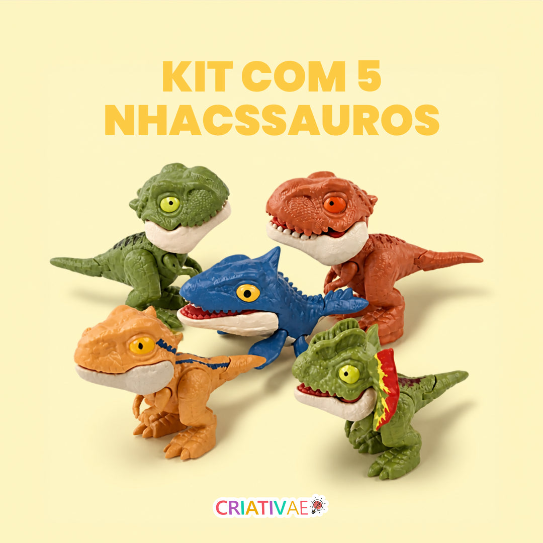 Kit Nhacssauros Criativaê - Kit Dinossauros de Brinquedo Anti-stress