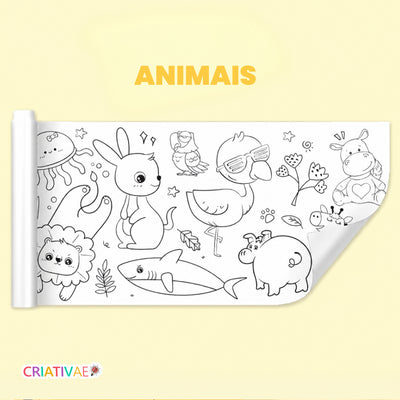 Bobina Criativa Criativaê - Rolo de Colorir de 3 Metros com Mais de 1000 Desenhos Coláveis