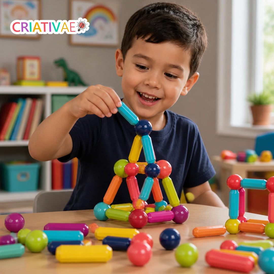 Magna Kids - Conjunto de Bolas e Hastes Magnéticas Criativaê
