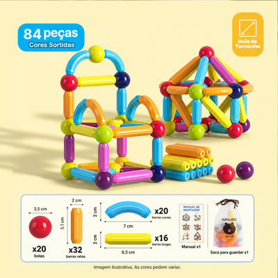 Magna Kids - Conjunto de Bolas e Hastes Magnéticas Criativaê