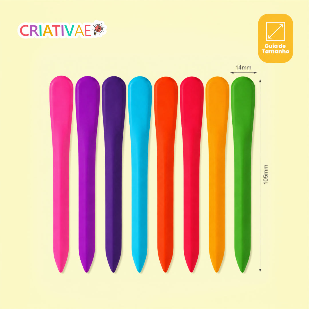 Giz Clean Criativaê - Kit de Giz de Cera Anatômico Antiaderente e Atóxico