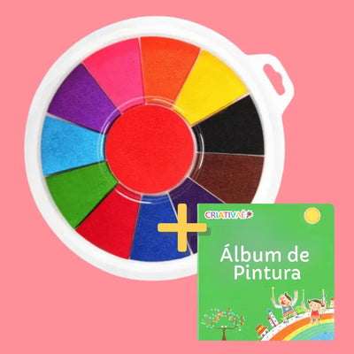 KIT Pintura Criativa - Pintura à Dedo Montessori Criativaê + Álbum de Pintura (Atóxico e Lavável)