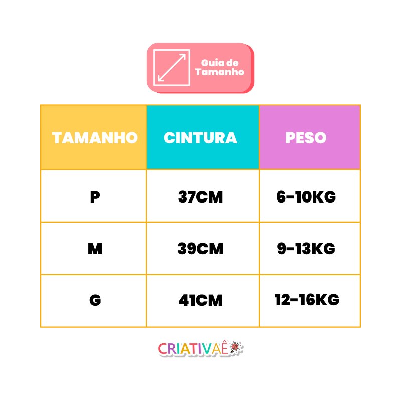 Kit 3 Fraldas para Desfralde Confort Cute Baby Premium Criativaê