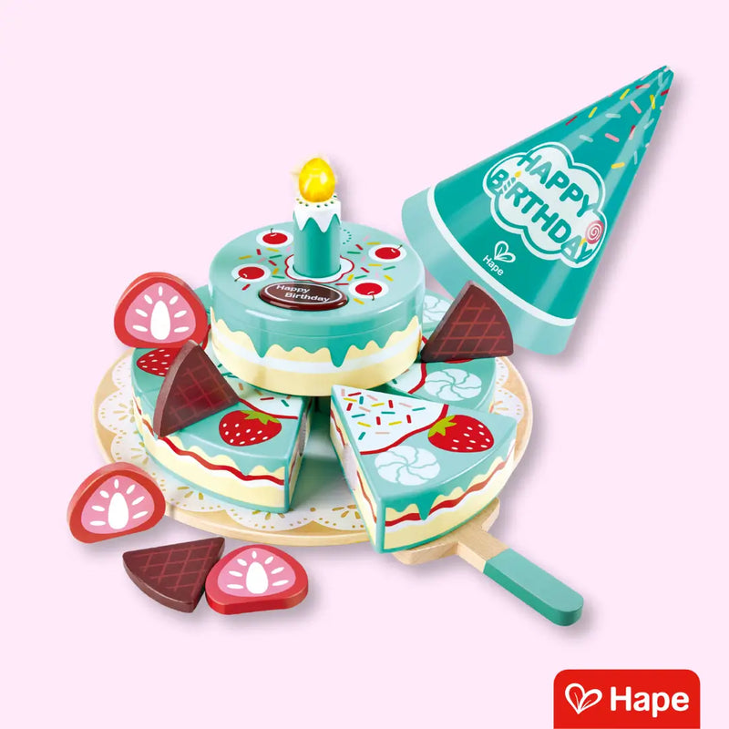 Bolo de Aniversário Mágico Interativo de Madeira com Velinha Musical Que Apaga ao Assoprar – Hape