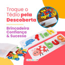 Jogo de Alfabetização e Ortografia para Crianças - Aprender a Soletrar com Cartas e Letras de Madeira | CRIATIVAE