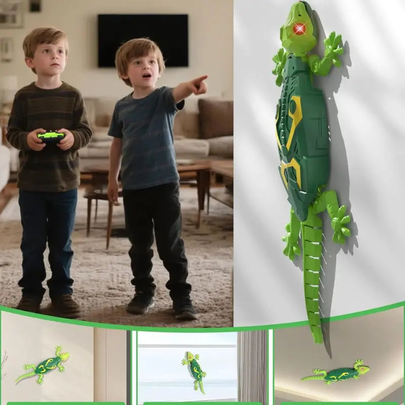 Lagarto Robótico Premium que Sobe Paredes – Brinquedo STEM Interativo com Controle Remoto | CRIATIVAE