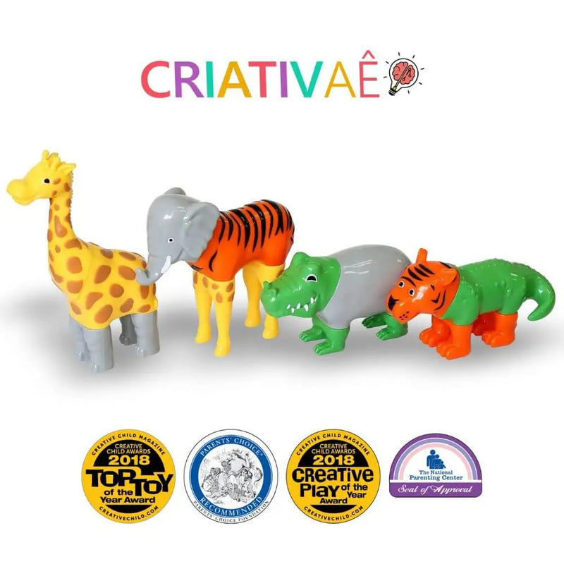 MagnetoZoo Criativaê - Quebra-cabeça Educativo Magnético 3D para Criar, Combinar e Misturar Animais