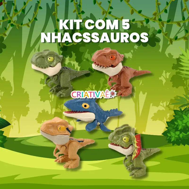 Kit Nhacssauros Premium - Kit Dinossauros de Brinquedo Anti-stress