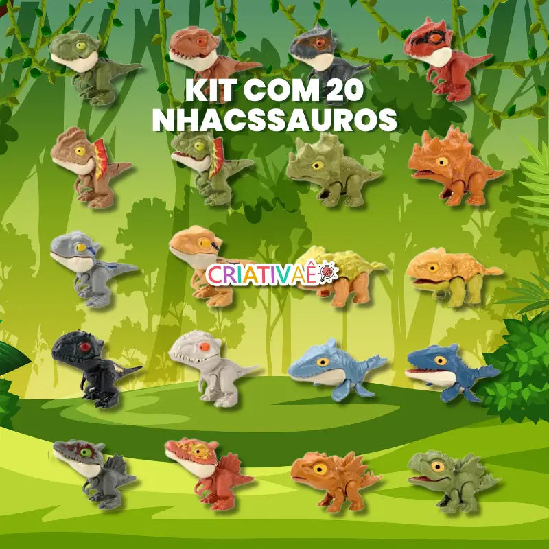 Kit Nhacssauros Premium - Kit Dinossauros de Brinquedo Anti-stress