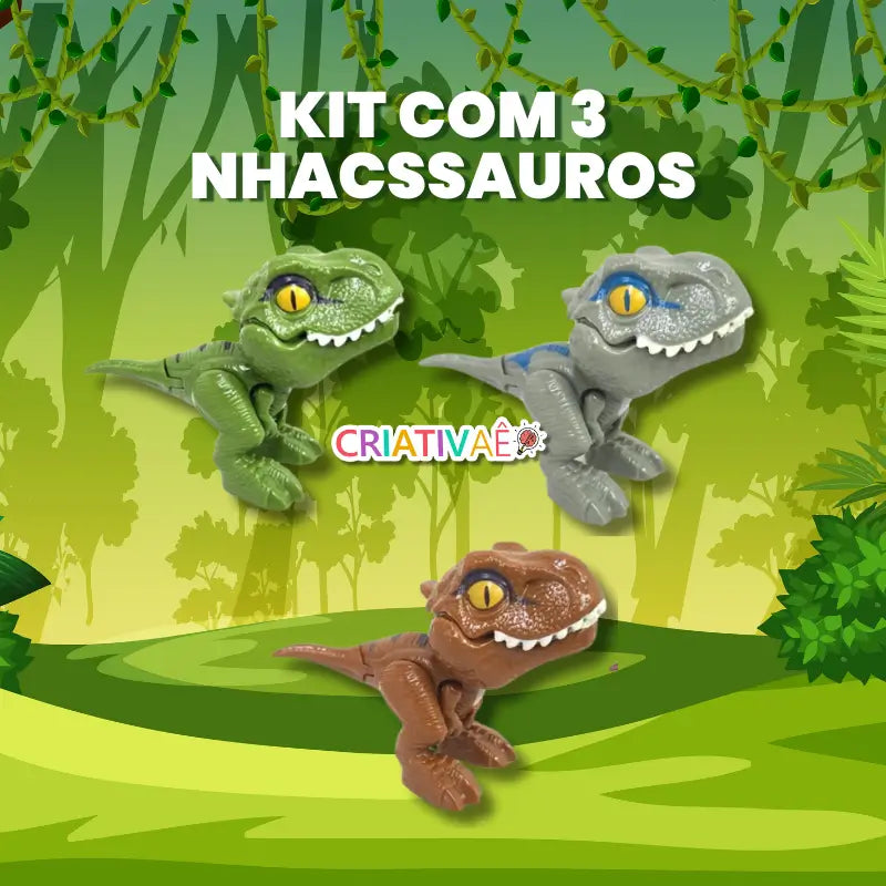 Kit Nhacssauros Premium - Kit Dinossauros de Brinquedo Anti-stress