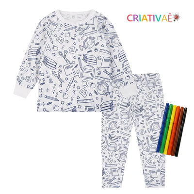 Pijama Mágico Lavável para Colorir Criativaê