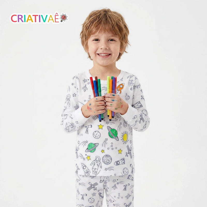 Pijama Mágico Lavável para Colorir Criativaê