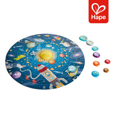 Quebra-Cabeça Sistema Solar com Sol LED e Planetas 3D | Hape