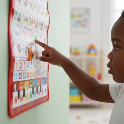 Pôster Interativo Bilíngue Inglês e Espanhol – Brinquedo Educativo Musical para Crianças | CRIATIVAE