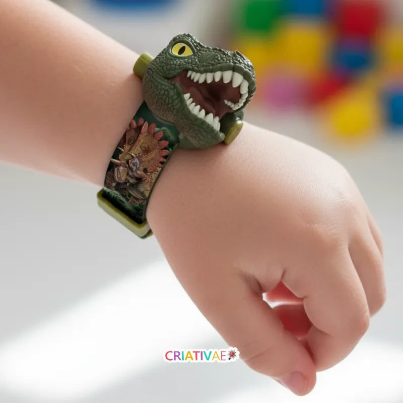 Relógio Projetor Infantil Dinossauro 3 em 1 – Luz, Hora e Diversão | CRIATIVAE
