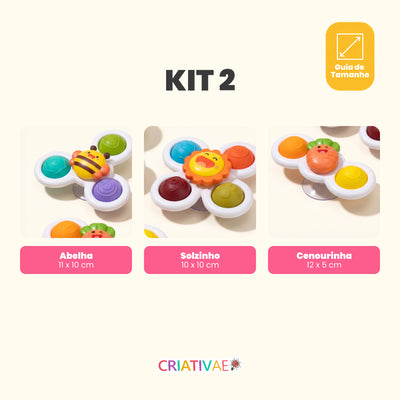 Spin Pop Criativaê - KIT de Brinquedos Giratórios Interativos