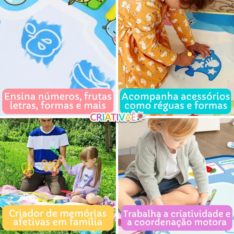 ÁguaDoodle Criativaê - Tapete Educativo de Pintura com Água