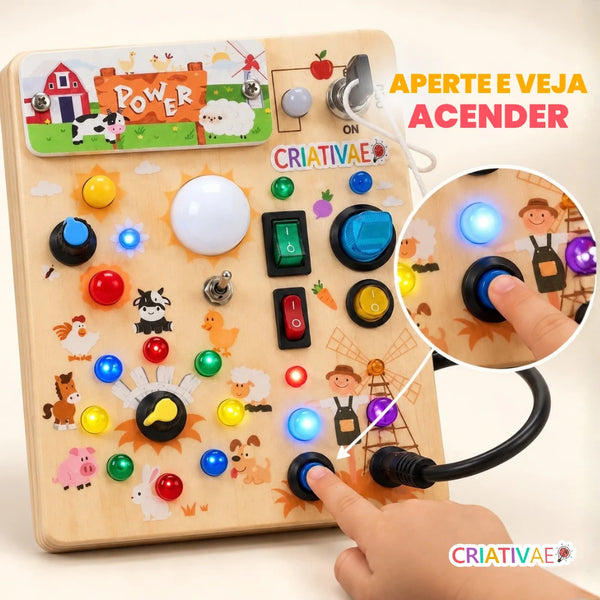 Busy Kids Criativaê - Painel Sensorial Montessori com Luzes