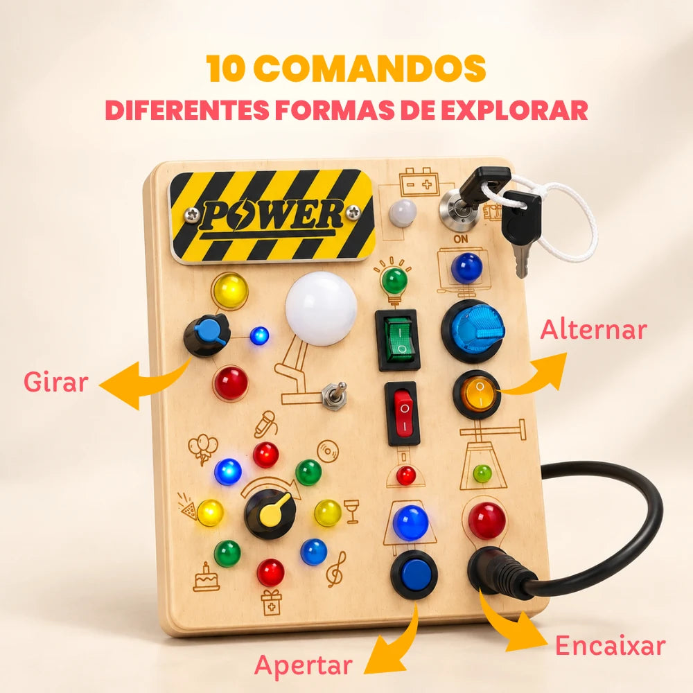 Busy Kids Criativaê - Painel Sensorial Montessori com Luzes