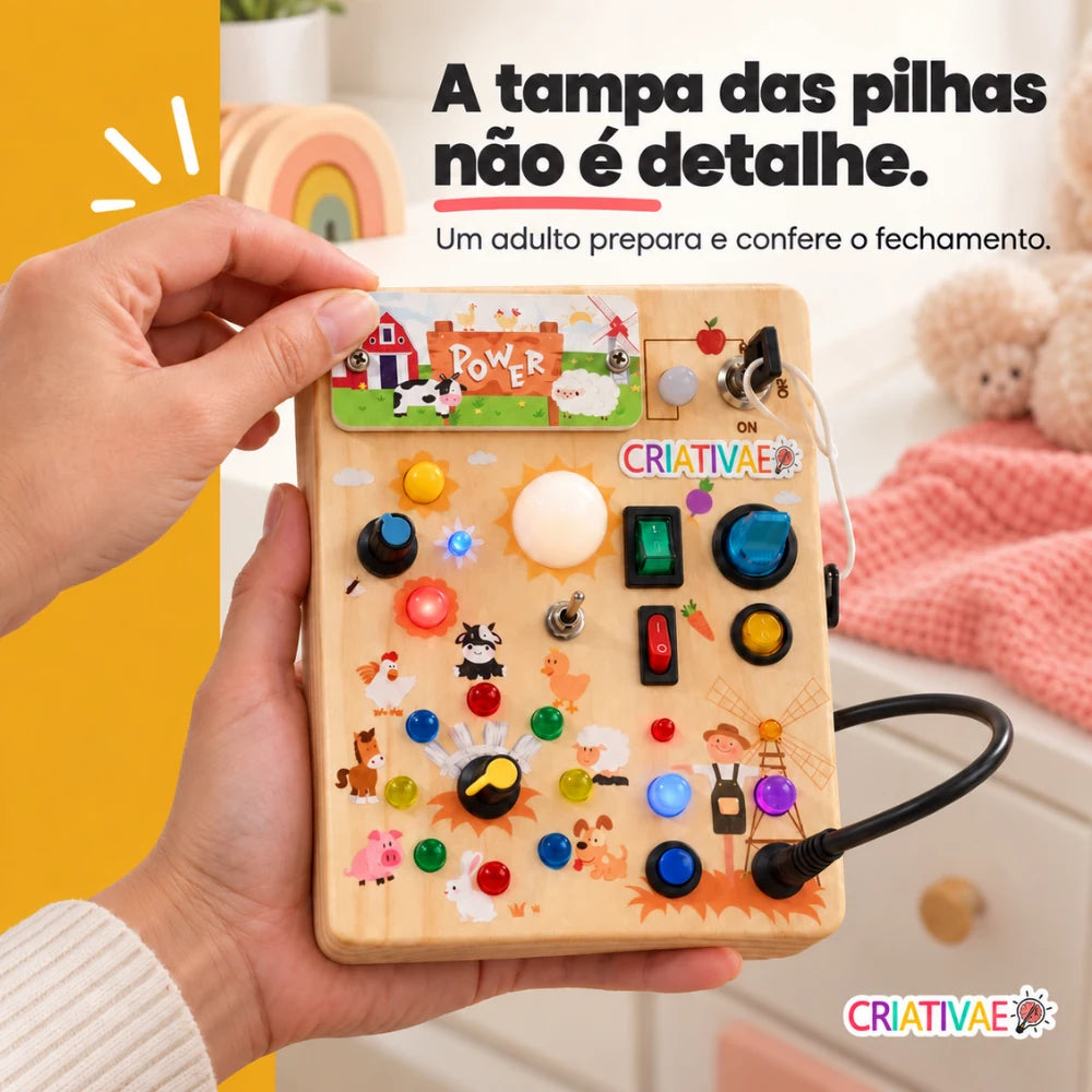 Busy Kids Criativaê - Painel Sensorial Montessori com Luzes