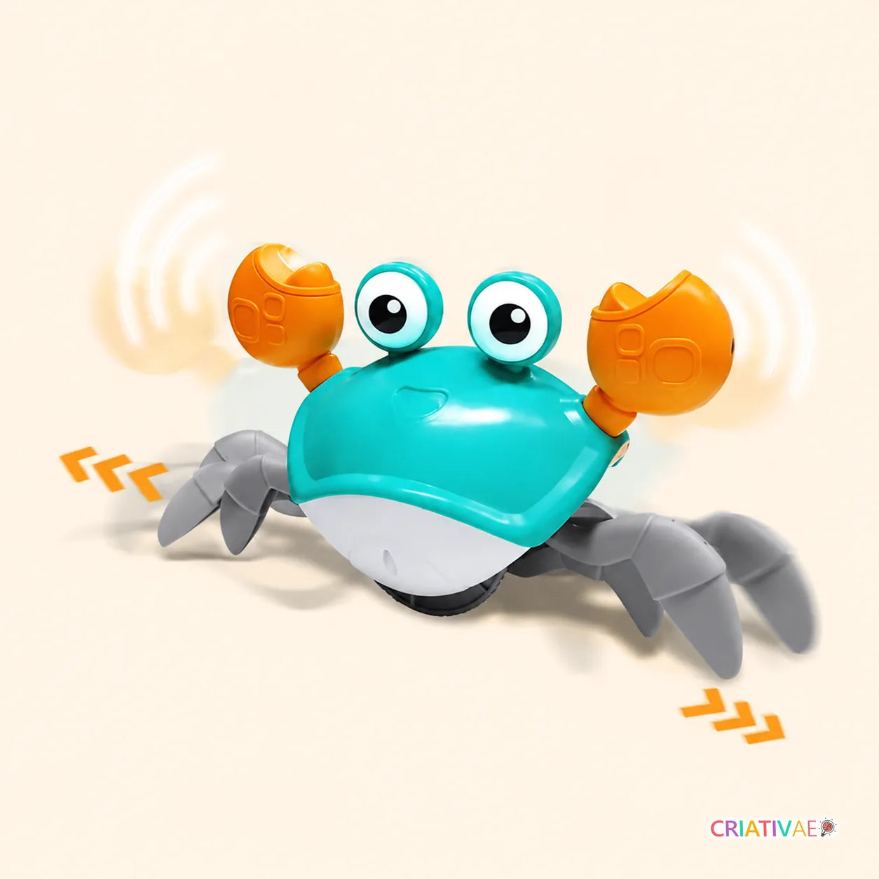 Caranguejo Criativaê - Brinquedo com Sensor de Obstáculos, Música e Luzes