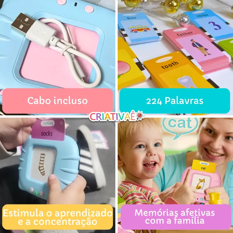 Card Kids - Cards Falantes Educacionais para Desenvolvimento Cognitivo e Linguístico - 224 palavras Card Kids - Cards Falantes Educacionais para Desenvolvimento Cognitivo e Linguístico - 224 palavras Criativaê 