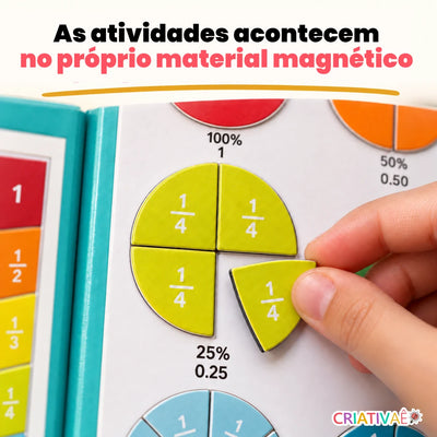 Fraciona Criativaê™ — Kit Didático Magnético com 102 Peças para Aprender Frações na Prática