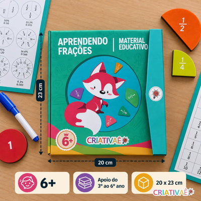 Fraciona Criativaê™ — Kit Didático Magnético com 102 Peças para Aprender Frações na Prática