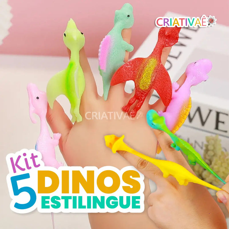 Kit 5 DinosEstilingue - Dinossauros Estilingues que Grudam Kit 5 DinosEstilingue Criativaê 