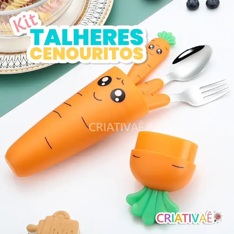 Kit Talheres Cenouritos + Brinde Exclusivo 0-2 Criativaê 