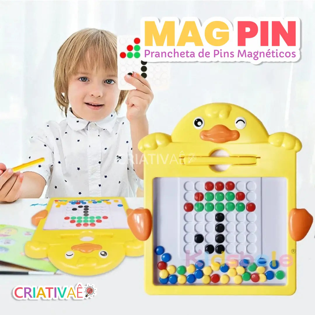Magpin - Prancheta Magnética com Pins Coloridos para Criar Formas
