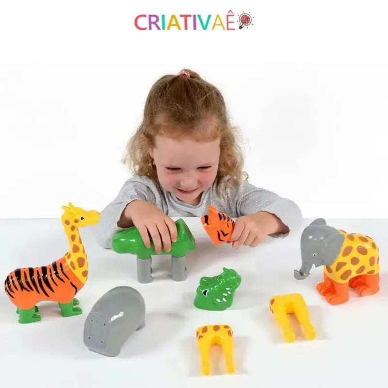 MagnetoZoo Criativaê - Quebra-cabeça Educativo Magnético 3D para Criar, Combinar e Misturar Animais