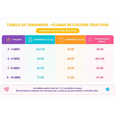 Pijama Mágico Criativaê - Pijama Infantil para Colorir e Lavar