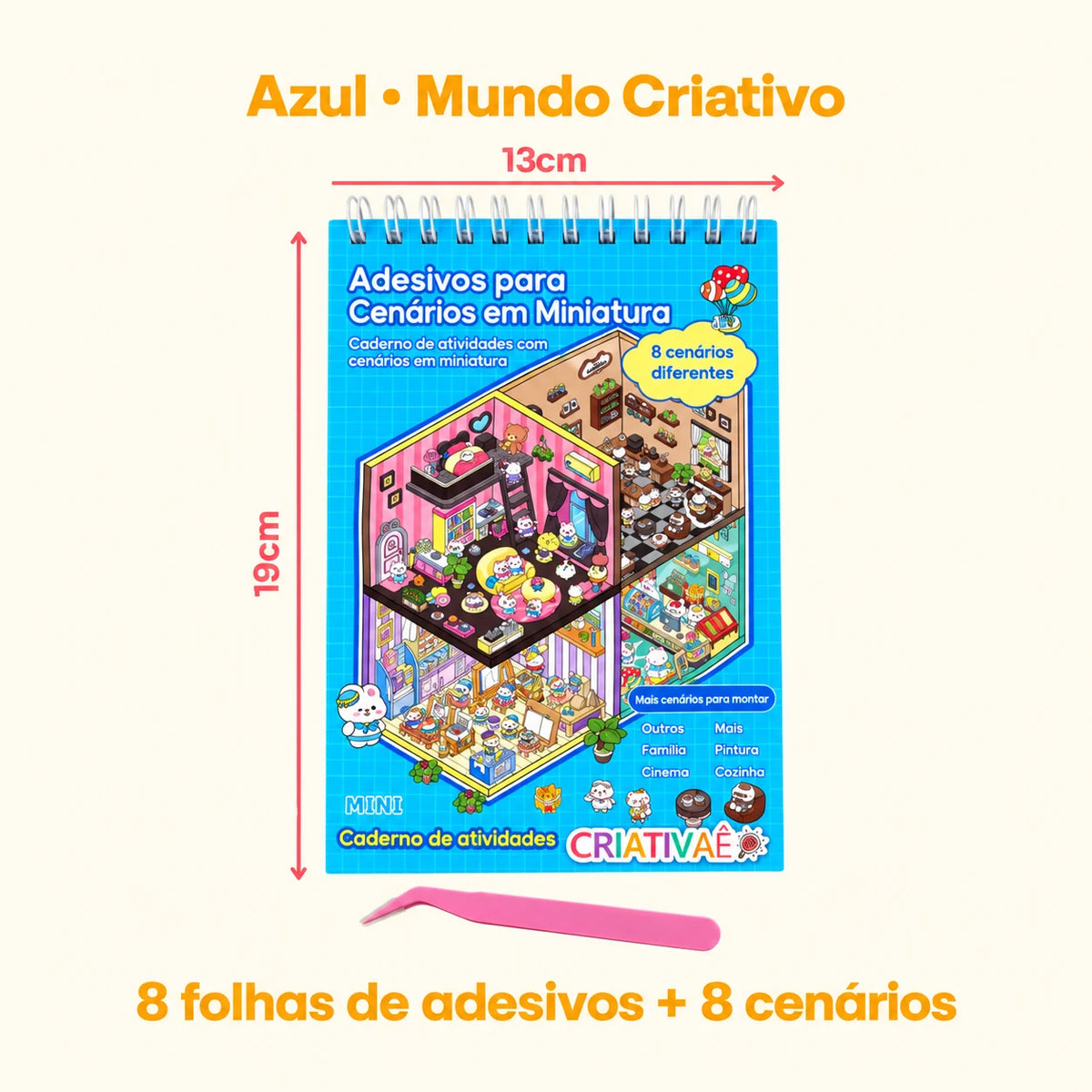 Minimundo Criativaê – Cenários 3D para Completar com Mais de 200 Adesivos