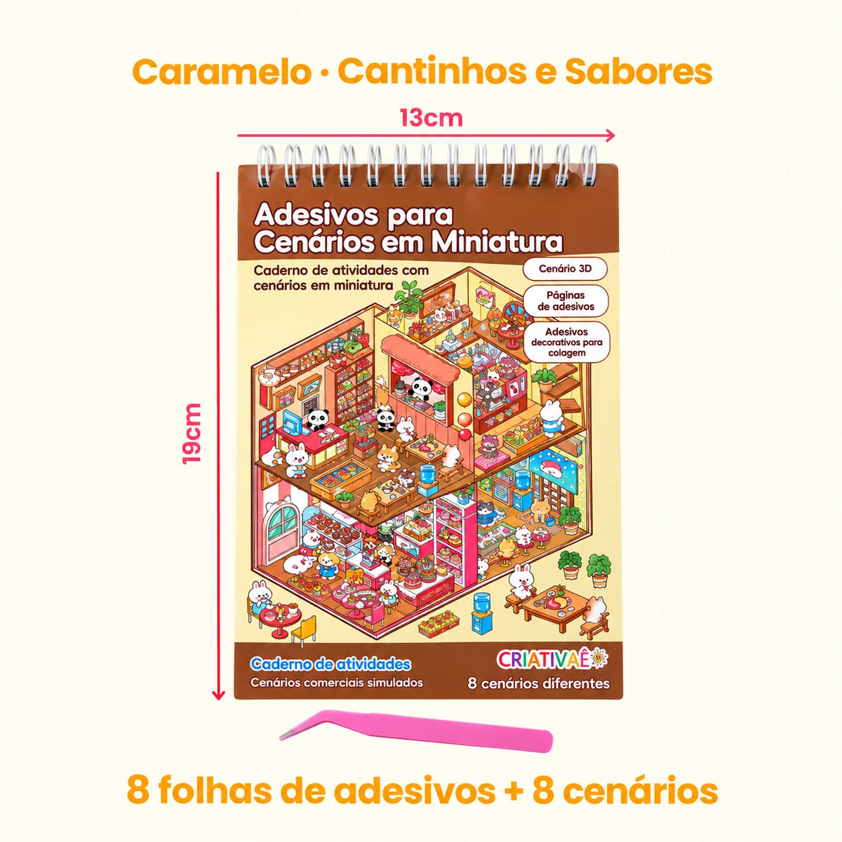 Minimundo Criativaê – Cenários 3D para Completar com Mais de 200 Adesivos