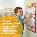 Pôster Interativo Bilíngue Inglês e Espanhol – Brinquedo Educativo Musical para Crianças | CRIATIVAE