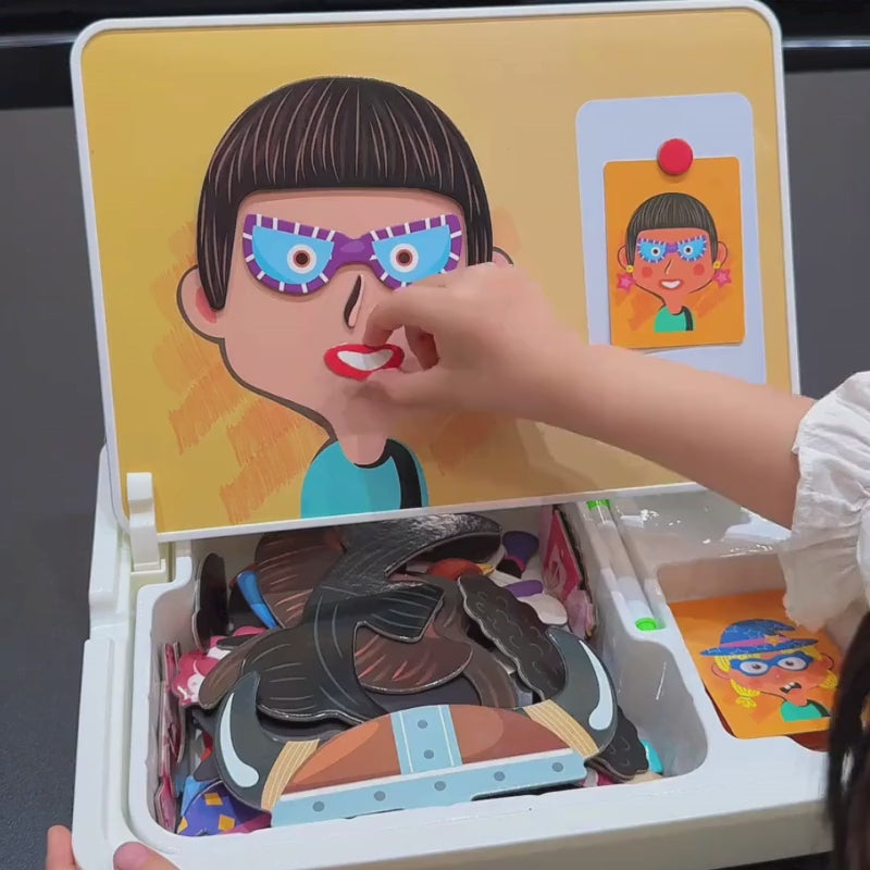 Carregar vídeo: Quebra-Cabeça Magnético Educativo de Emoções e Criatividade – Brinquedo Sensorial Premium | CRIATIVAE