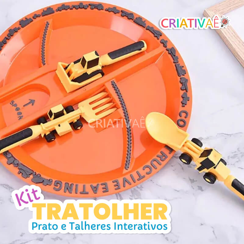 Carregar vídeo: Kit Tratolher - Prato e Talheres Interativos