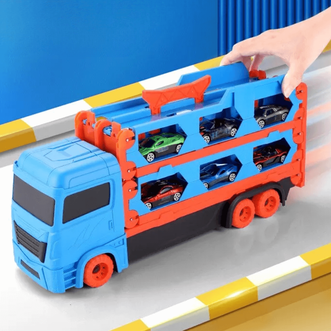 Carregar vídeo: CegCar Blaster - Mega Caminhão Cegonha com Pista Retrátil Criativaê