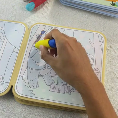 Livro de Pintura Mágica com Água Reutilizável – Doodle Books Educativos Bilíngues | CRIATIVAE