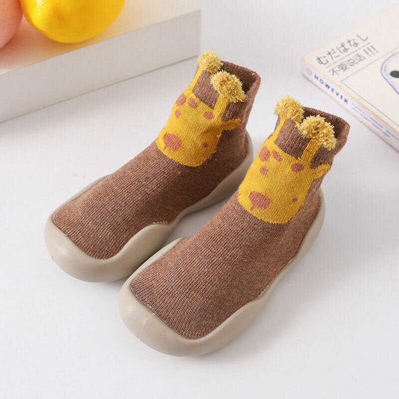 Animashoes - Sapatinho de Animais com Sola de Silicone Criativaê Marrom Macaco 6 - 12 Meses 