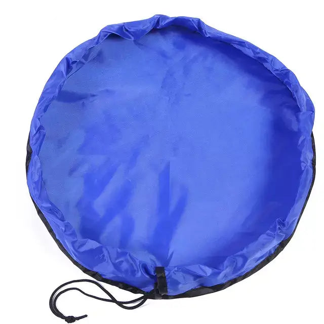 Brincou Guardou - Tapete Saco Porta Brinquedo + Brinde Exclusivo Criativaê 50 cm de Diâmetro Azul 