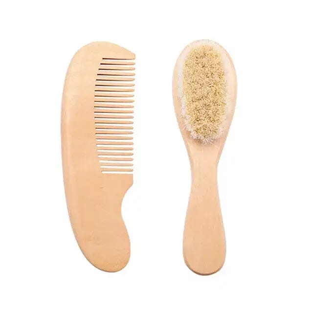 Coomfy - Escova de Lã Natural Super Macia para Bebês I&C 3 Criativaê Pente + Escova Macia 