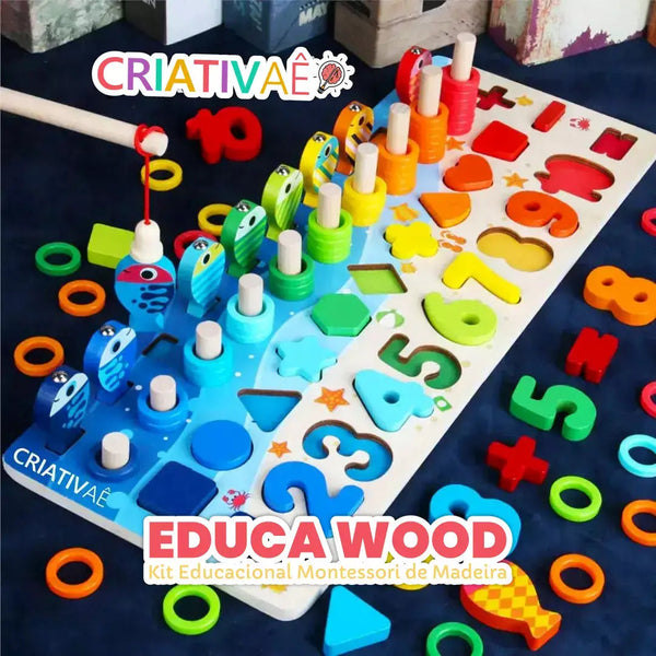 Educa Wood - Kit Educacional Montessori de Madeira