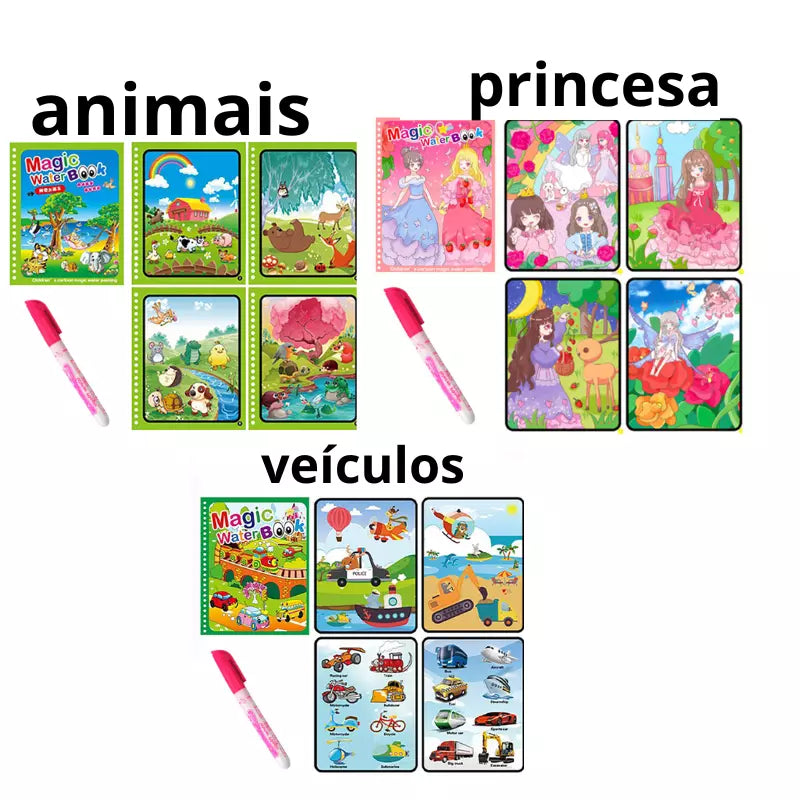 Magic Water Coloring Book Infantil, Jogos para Bebés, Pintura Montessori,  Tinta, Brinquedos Educativos, 1, 2, 3