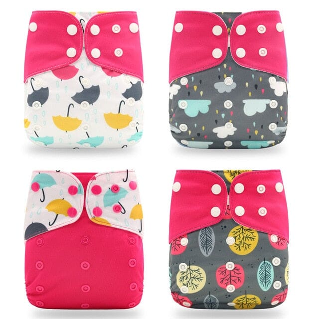 Kit 4 Fraldas Reutilizáveis para desfralde Confort Baby Criativaê Rosa 
