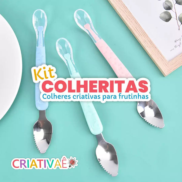 Kit Colheritas - 3 Colheres Criativas para Frutinhas