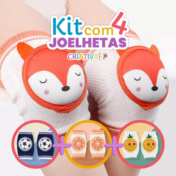 Kit com 4 Joelhetas - Joelheiras de Tecido Respirável Acolchoado