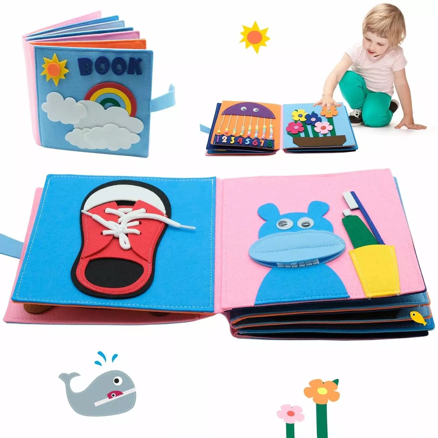 Livro Educativo Montessori - Criativaê FeltBook I&C 3 Criativaê 