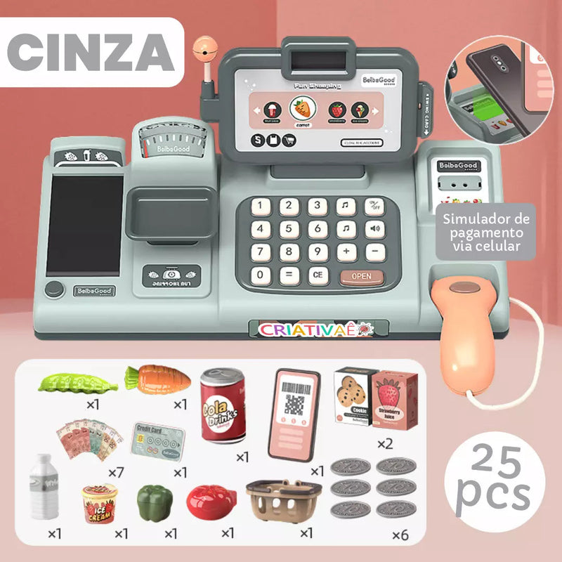 Mercaditto - Caixa de Supermercado de Brinquedo + Brinde Exclusivo